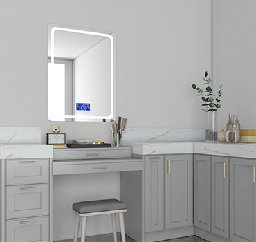 Diseño de tocador de baño blanco de alto brillo personalizado